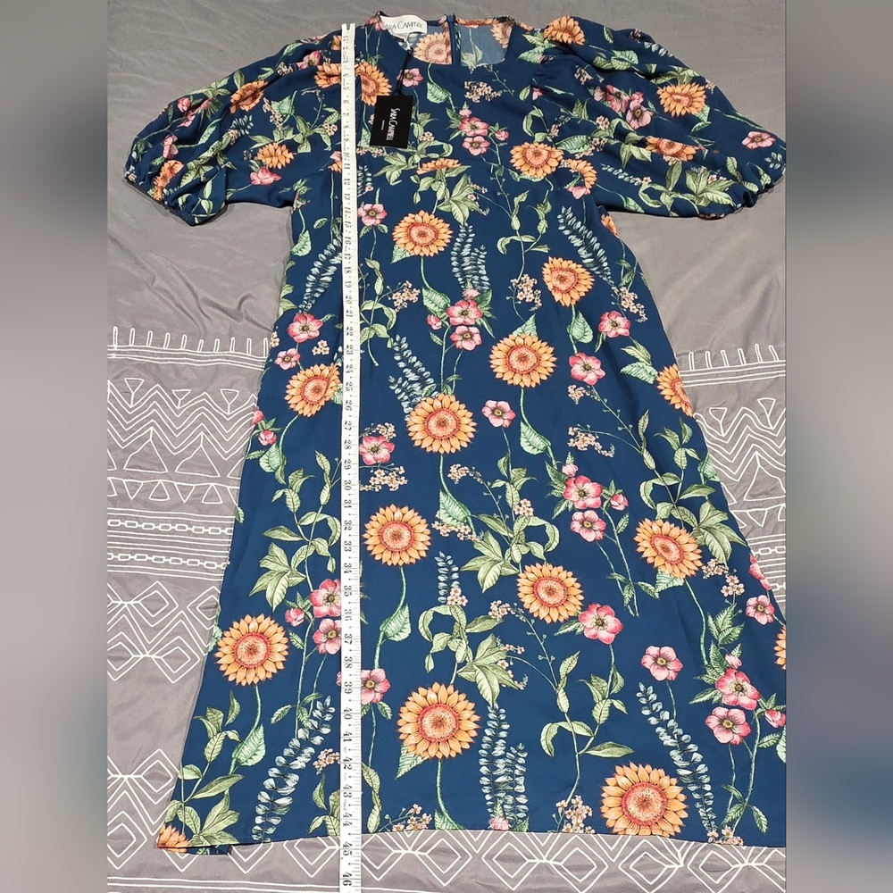 Sara Campbell Ellower Sunflower Midi Dress Size Medium - Picture 2 of 8
